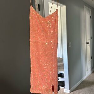 NWT Windsor Sequin Orange Mini Dress